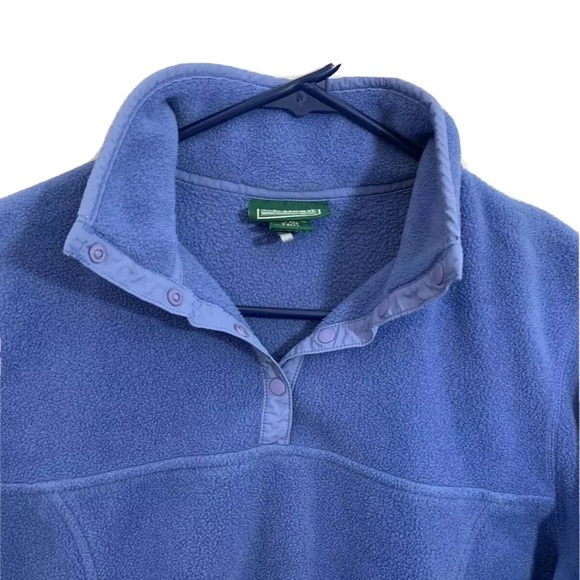 LL Bean Small Blue Snap T Sweater Fleece Pullover - Picture 3 of 7